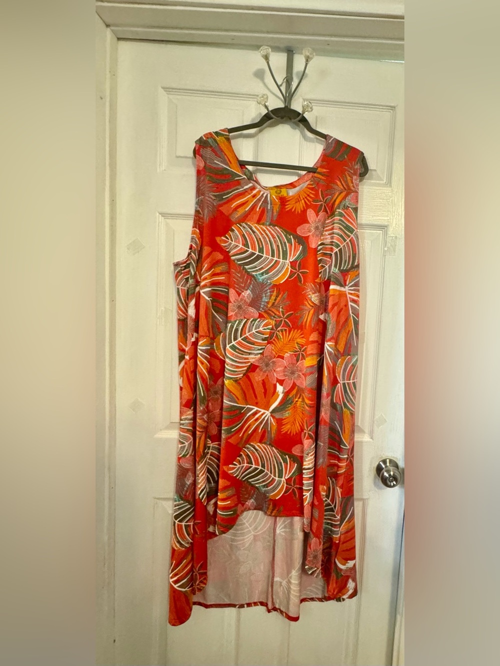 Ruby Rd. Orange Tropical High-Low Midi Dress